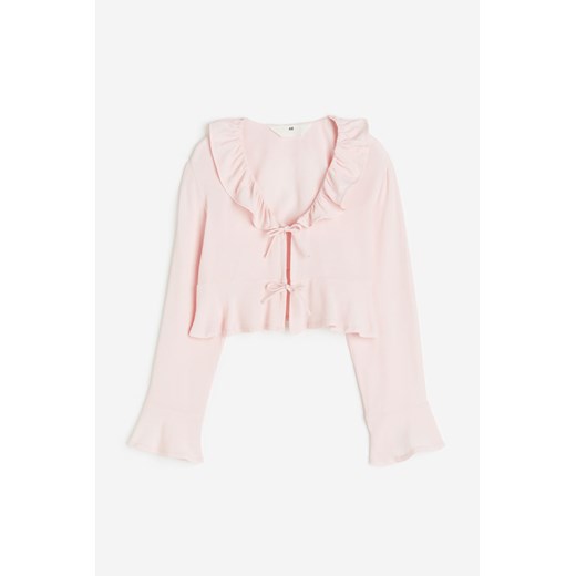 H & M - Bluzka z wiazaniem z przodu - Różowy H & M 140 (9-10Y) H&M