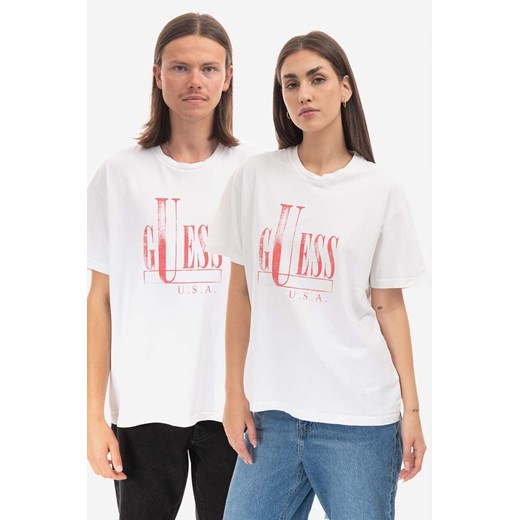 Guess U.S.A. t-shirt bawełniany kolor biały wzorzysty M2BI08KBB50 G046 ze sklepu ANSWEAR.com w kategorii T-shirty męskie - zdjęcie 161698286