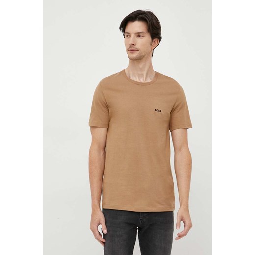 BOSS t-shirt bawełniany 3-pack kolor beżowy melanżowy XXL ANSWEAR.com