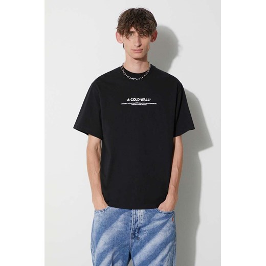 A-COLD-WALL* t-shirt bawełniany CON PRO T-SHIRT kolor czarny z nadrukiem ACWMTS176B ze sklepu PRM w kategorii T-shirty męskie - zdjęcie 161699778