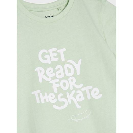 Sinsay - Koszulka z nadrukiem - zielony Sinsay 116 wyprzedaż Sinsay