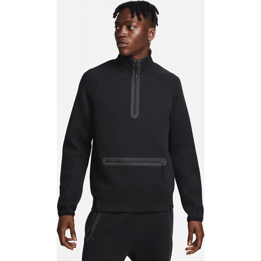 Męska bluza dresowa z zamkiem 1/2 Nike Sportswear Tech Fleece - Czerń ze sklepu Nike poland w kategorii Bluzy męskie - zdjęcie 161708295
