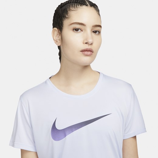 Bluzka damska Nike biała z okrągłym dekoltem letnia z krótkim rękawem 