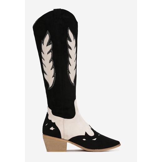 Czarne Kozaki Kowbojki z Naszywkami Darli Renee 39 renee.pl okazyjna cena
