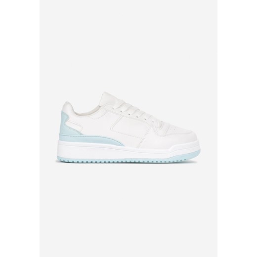 Biało-Niebieskie Sneakersy z Perforacją na Nosku i Wstawkami na Zapiętku Favisi Renee 37 wyprzedaż renee.pl