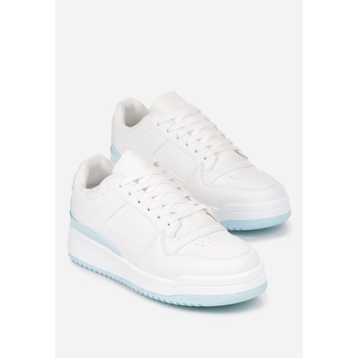 Biało-Niebieskie Sneakersy z Perforacją na Nosku i Wstawkami na Zapiętku Favisi Renee 39 okazja renee.pl