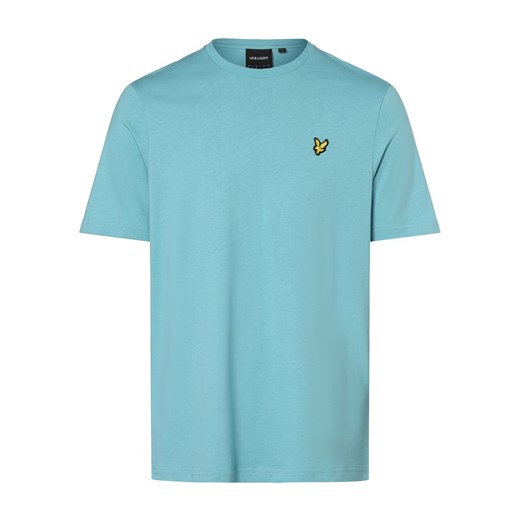 Lyle & Scott T-shirt męski Mężczyźni Dżersej cyjan jednolity Lyle & Scott L vangraaf