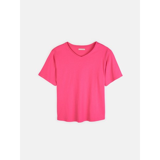 GATE Bawełniany t-shirt damski plus size basic z krótkimi rękawami i dekoltem 44 ze sklepu gateshop w kategorii Bluzki damskie - zdjęcie 161790996