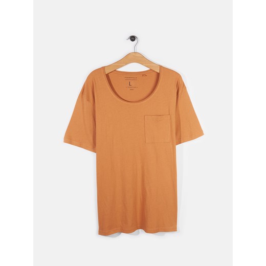 T-shirt męski pomarańczowa Gate casualowy z krótkim rękawem 
