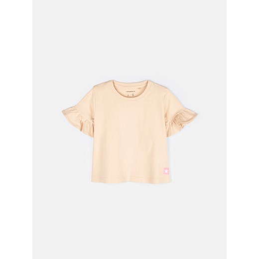GATE Bawełniany T-shirt z falbanką na rękawie 3Y Gate 6Y promocyjna cena gateshop