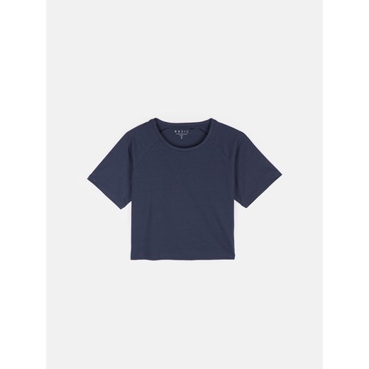 GATE T-shirt basic basic wykonany z mieszanki bawełny XS ze sklepu gateshop w kategorii Bluzki damskie - zdjęcie 161798189