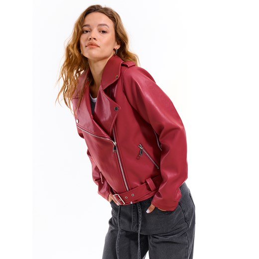 Czerwona kurtka damska Gate bez kaptura krótka 