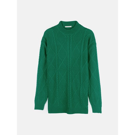 GATE Damski długi sweter z plecionym wzorem 34 ze sklepu gateshop w kategorii Swetry damskie - zdjęcie 161806037