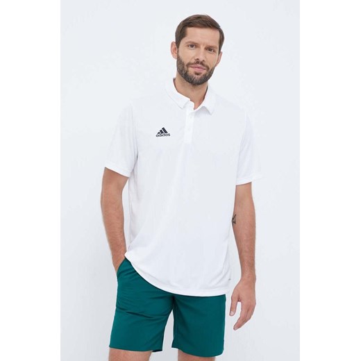 adidas Performance polo treningowe Entrada 22 kolor biały gładki HC5067 ze sklepu ANSWEAR.com w kategorii T-shirty męskie - zdjęcie 161809738