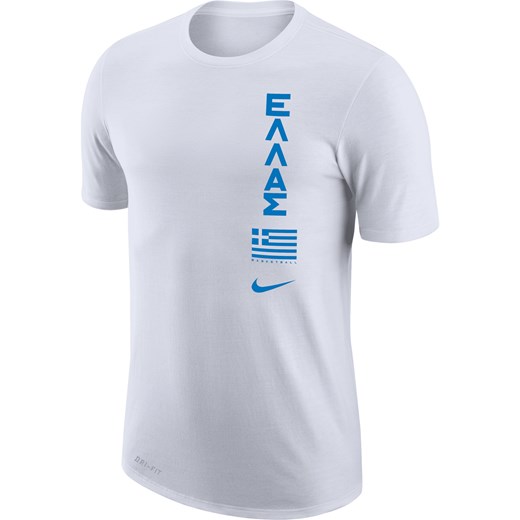 Męski T-shirt do koszykówki Nike Dri-FIT Grecja - Biel ze sklepu Nike poland w kategorii T-shirty męskie - zdjęcie 161814557