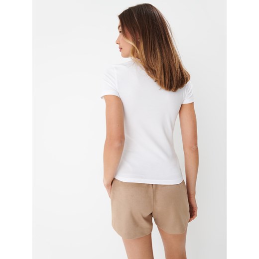 Mohito - Biały t-shirt z aplikacją z aplikacją - Biały Mohito XL Mohito