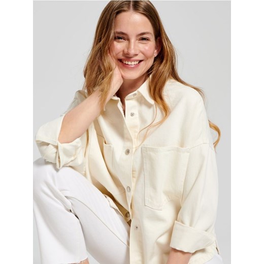 Sinsay - Kurtka jeansowa - kremowy ze sklepu Sinsay w kategorii Kurtki damskie - zdjęcie 161823316