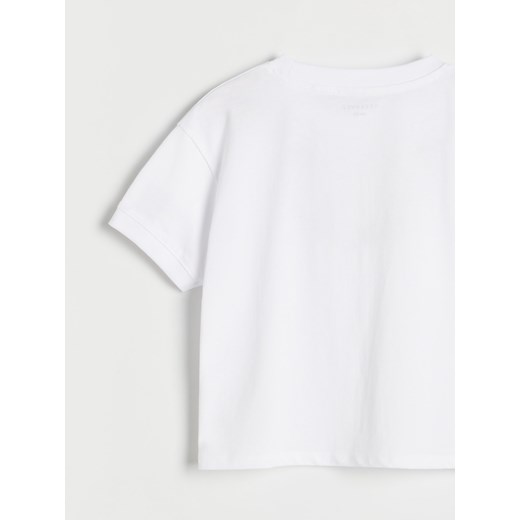 Reserved - T-shirt z naszywką - Biały Reserved 146 (10 lat) Reserved