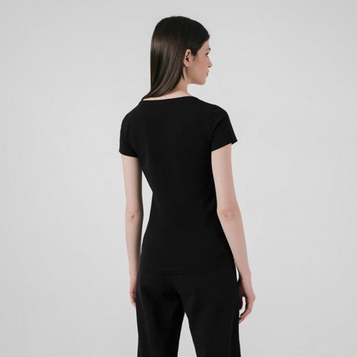Damski t-shirt basic 4F NOSD4-TSD300 - czarny ze sklepu Sportstylestory.com w kategorii Bluzki damskie - zdjęcie 161828015
