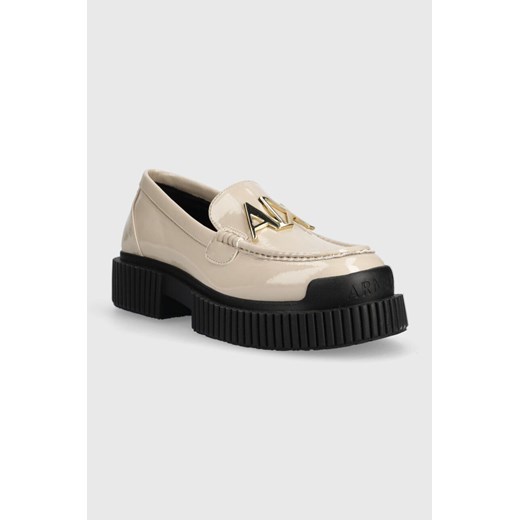 Armani Exchange mokasyny damskie kolor beżowy na platformie XDA002.XV741.S952 Armani Exchange 41 ANSWEAR.com