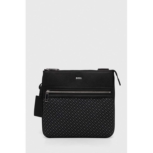 BOSS saszetka skórzana kolor czarny ONE ANSWEAR.com
