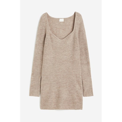 H & M - Sukienka z dzianiny w prażki - Beżowy H & M Dostępne inne rozmiary H&M