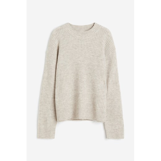 H & M - Sweter o splocie w prążki - Beżowy H & M XS H&M
