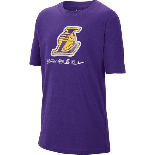 T-shirt dla dużych dzieci Los Angeles Lakers Nike Dri-FIT NBA - Fiolet ze sklepu Nike poland w kategorii T-shirty chłopięce - zdjęcie 161847189