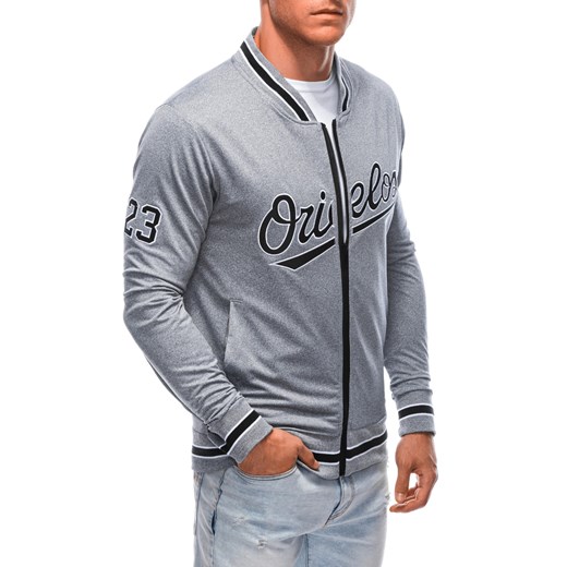 Bluza męska bez kaptura 1609B - szara ze sklepu Edoti w kategorii Bluzy męskie - zdjęcie 161849245
