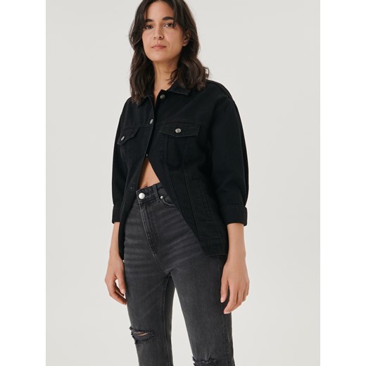 Sinsay - Jeansy mom high waist - czarny Sinsay 32 Sinsay promocja