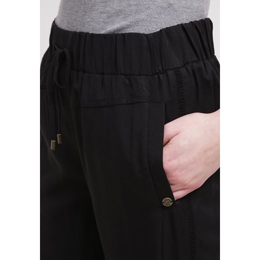 DEPT FLOWY Spodnie materiałowe black zalando czarny bez wzorów/nadruków