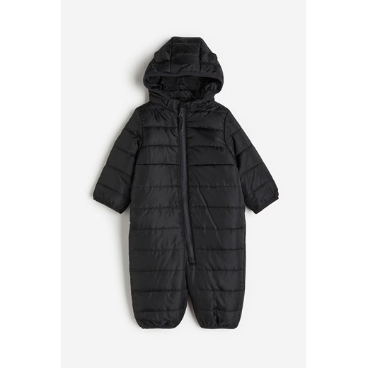 H & M - Watowany kombinezon - Czarny H & M 86 (12-18M) H&M