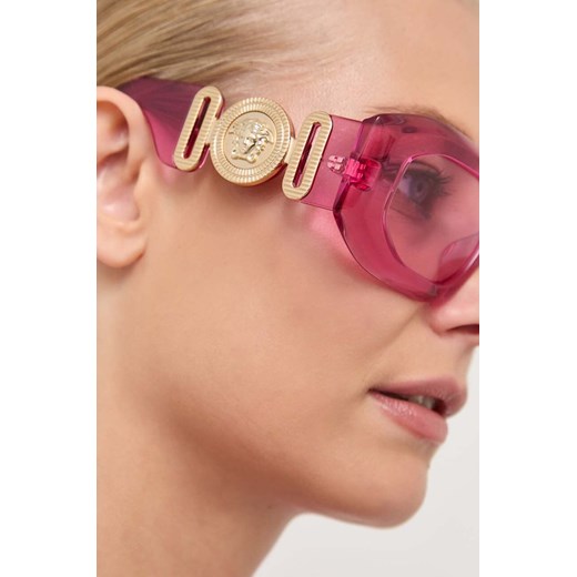 Versace okulary przeciwsłoneczne męskie kolor różowy Versace 54 ANSWEAR.com