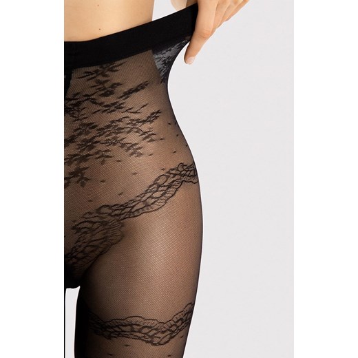 Szorty z koronkowym wzorem czarne Barcelona 30 den, Kolor czarny, Rozmiar 3/4, Fiore ze sklepu Intymna w kategorii Bielizna wyszczuplająca - zdjęcie 161865038