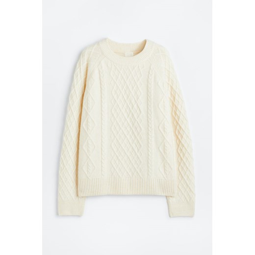 H & M - H & M+ Sweter w warkoczowy splot - Beżowy H & M 3XL H&M