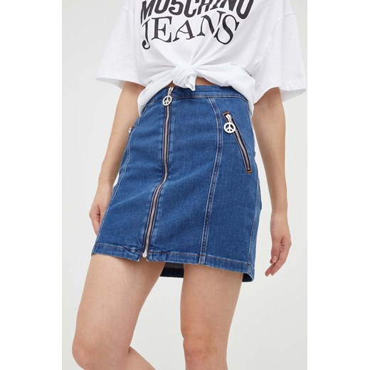 Spódnica Moschino Jeans niebieska mini 
