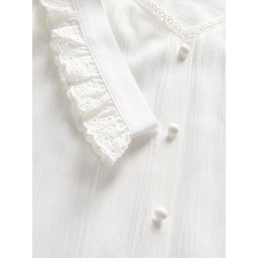 Bluzka damska biała Reserved bez rękawów z okrągłym dekoltem z wiskozy 