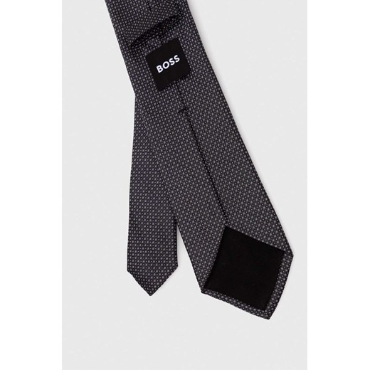 BOSS krawat jedwabny kolor czarny ONE ANSWEAR.com