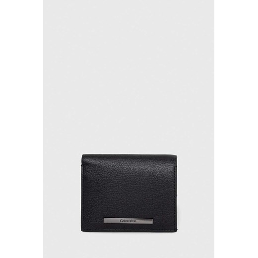Calvin Klein portfel skórzany męski kolor czarny ze sklepu ANSWEAR.com w kategorii Portfele męskie - zdjęcie 161929709