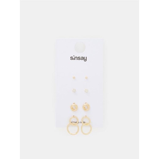 Sinsay - Kolczyki 4 pack - złoty ze sklepu Sinsay w kategorii Kolczyki - zdjęcie 161933088