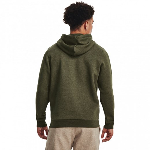 Męska bluza dresowa nierozpinana z kapturem Under Armour UA Icon Fleece Hoodie - khaki ze sklepu Sportstylestory.com w kategorii Bluzy męskie - zdjęcie 161933797