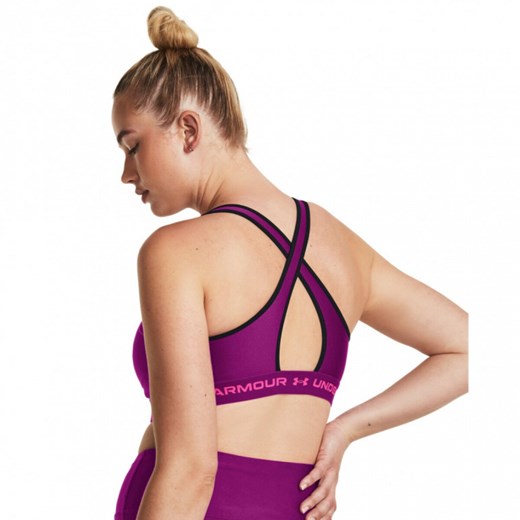 Biustonosz treningowy Under Armour UA Crossback Mid Bra - fioletowy ze sklepu Sportstylestory.com w kategorii Biustonosze - zdjęcie 161933879