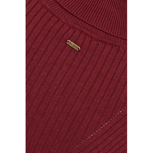 Pepe Jeans sweter damski kolor bordowy lekki z golfem Pepe Jeans M ANSWEAR.com