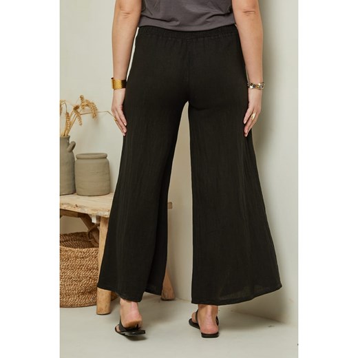 Curvy Lady Lniane spodnie w kolorze czarnym Curvy Lady 40/42 wyprzedaż Limango Polska