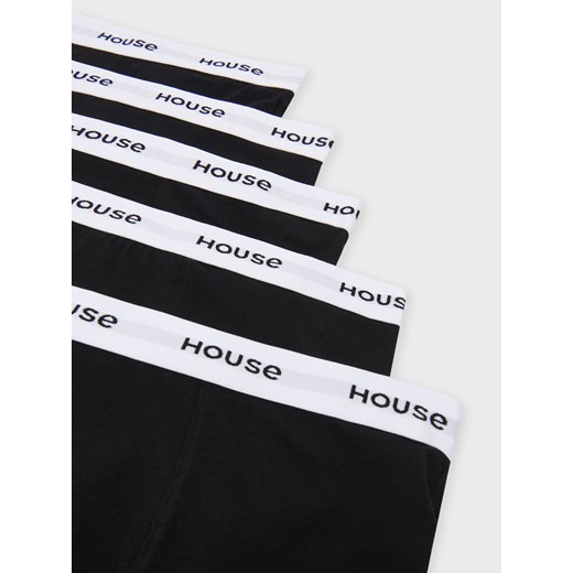 Czarne bokserki Long z logowaną taśmą 5-pak - Wielobarwny House M House