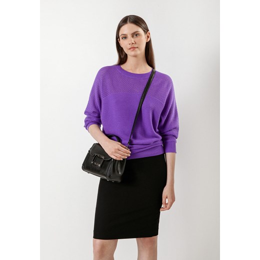 Fioletowy sweter z ryżowym splotem ze sklepu Molton w kategorii Swetry damskie - zdjęcie 161957879