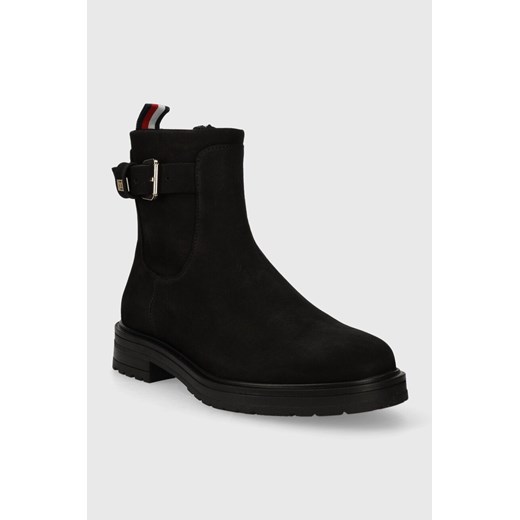 Botki Tommy Hilfiger zamszowe