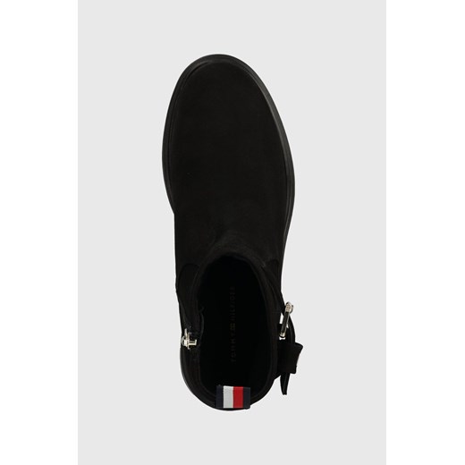 Botki Tommy Hilfiger jesienne z zamszu z zamkiem casualowe