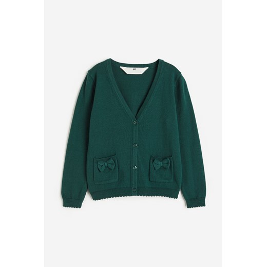 H & M - Bawełniany kardigan szkolny - Zielony H & M 134/140 (8-10Y) H&M