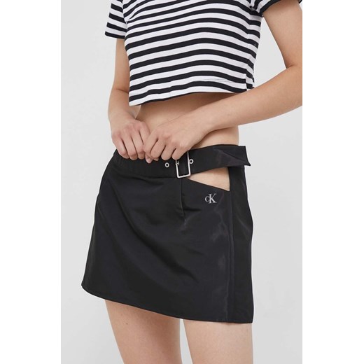 Calvin Klein Jeans spódnica kolor czarny mini prosta ze sklepu ANSWEAR.com w kategorii Spódnice - zdjęcie 161966217